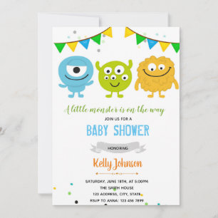 Monster baby shower invitation