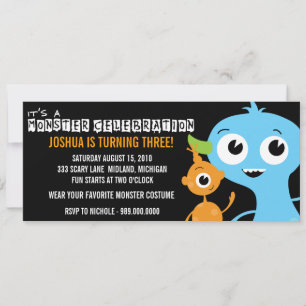 Monster Bash Birthday Party Invitations