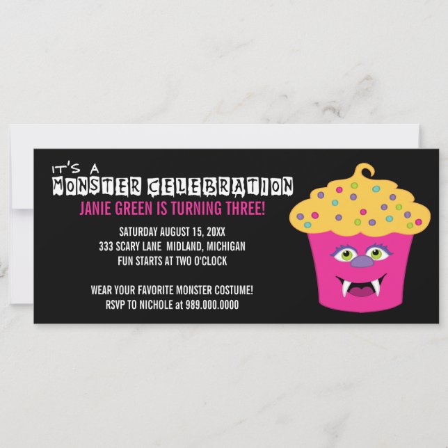 Monster Bash Birthday Party Invitations (Front)