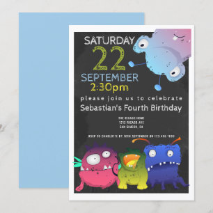 Monster Bash Birthday Party Personalised Invitation
