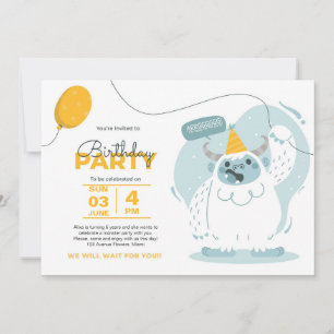 Monster Bash! Duotone Birthday Invitation