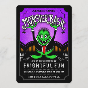 Monster Bash Fun Halloween Party Invitation