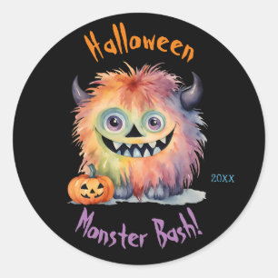 Monster Bash Halloween Party Classic Round Sticker