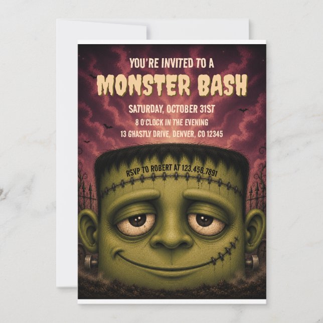 Monster Bash Halloween Party Invitation (Front)