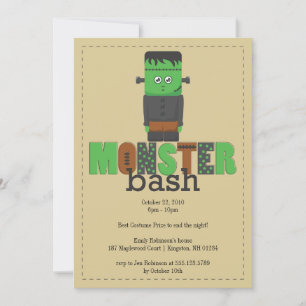 Monster Bash Halloween Party Invitation