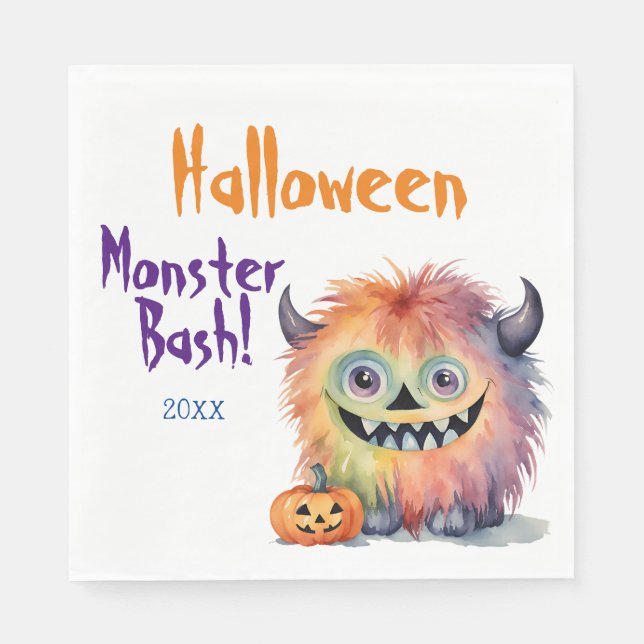 Monster Bash Halloween Party Napkin (Front)