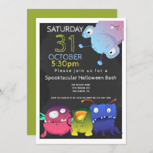 Monster Bash Halloween Party Personalised Invitation