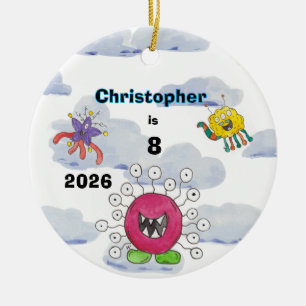 Monster Bash in Clouds Birthday Keepsake Ornament