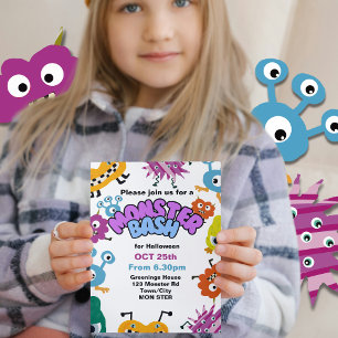 Monster Bash Kids Halloween party Childrens fun  Invitation