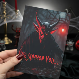 Monster Bash Red Eyed Crawling Devil Halloween Invitation