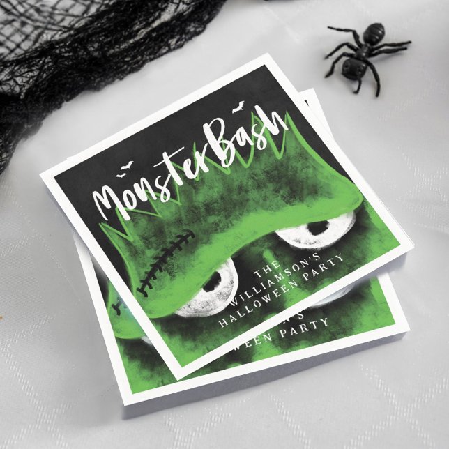 Monster Bash Spooky Frankenstein Halloween Party Napkin (Monster Bash Spooky Frankenstein Halloween Party Napkins)