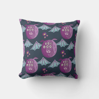 Monster Bats: Cute Cartoon Vintage Cushion