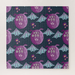 Monster Bats: Cute Cartoon Vintage Jigsaw Puzzle