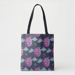 Monster Bats: Cute Cartoon Vintage Tote Bag