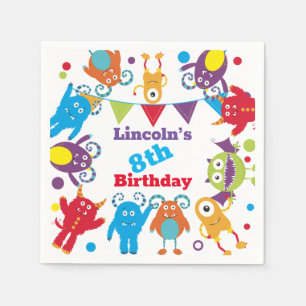 Monster Birthday Bash Personalised Party Napkins