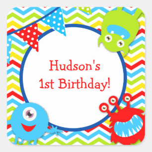 Monster Birthday Favour Stickers