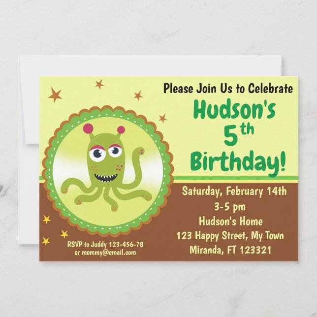 Monster birthday invitation (Front)
