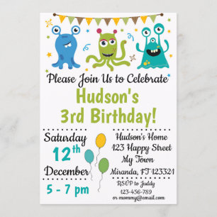 Monster birthday invitation