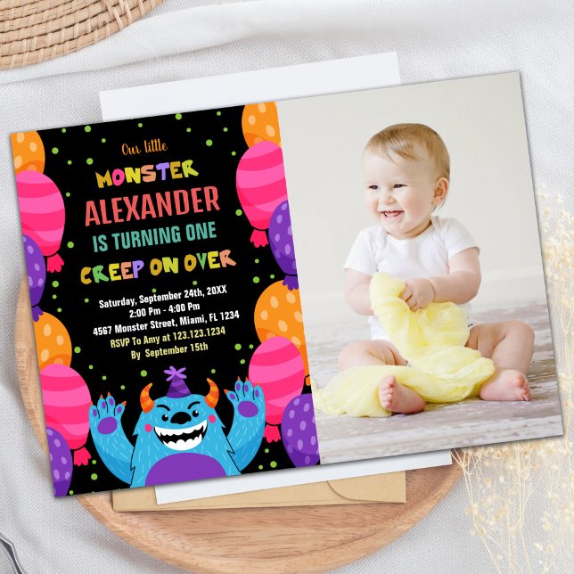 Monster Birthday Invitations Colour Ballons photo (Monster Birthday Invitations Colour Ballons photo)