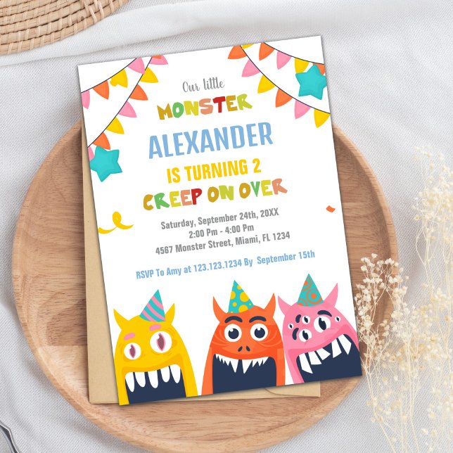 Monster Birthday Invitations Colour Flags (Monster Birthday Invitations Colour Flags)