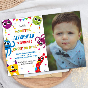 Monster Birthday Invitations Colours photo