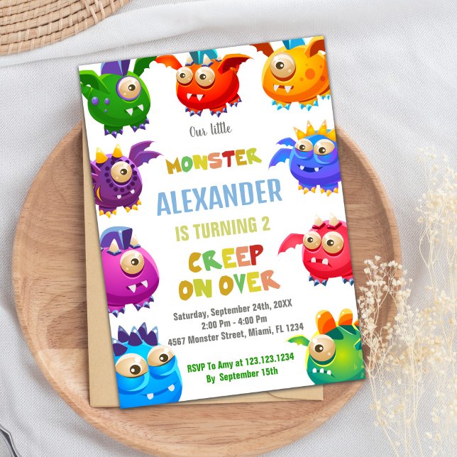 Monster Birthday Invitations, Fly Monsters Invitation (Monster Birthday Invitations, Fly Monsters Invitation)