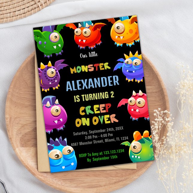 Monster Birthday Invitations, Fly Monsters Invitation (Monster Birthday Invitations, Fly Monsters Invitation)