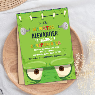 Monster Birthday Invitations, Green Monster Invitation