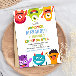 Monster Birthday Invitations, Monsters one eye Invitation