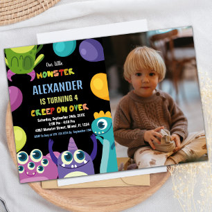Monster Birthday Invitations, Monsters photo Invitation
