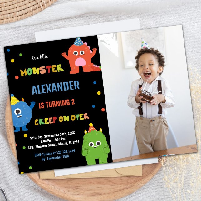 Monster Birthday Invitations with photo (Monster Birthday Invitations with photo)