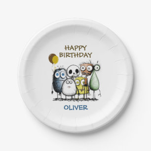 Monster Birthday Paper Plate
