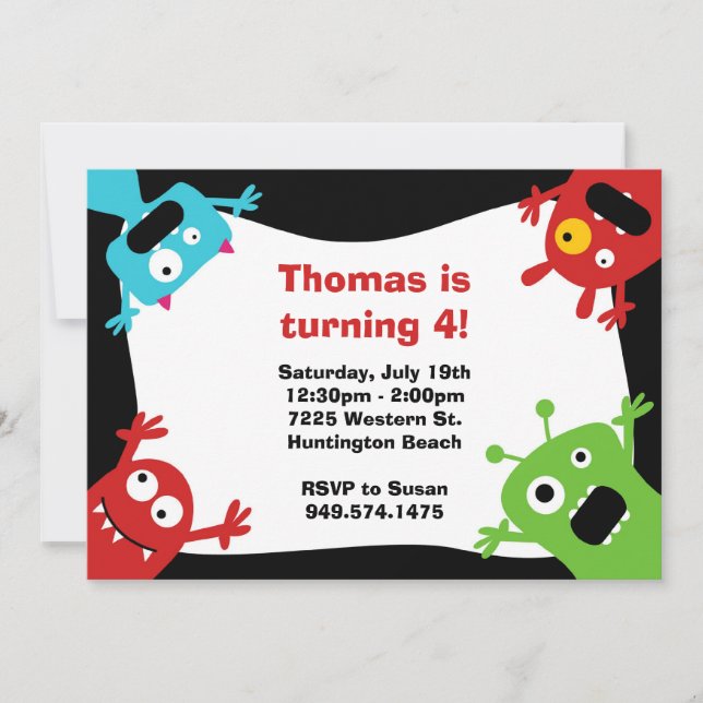 Monster Birthday Party Invitation (Front)