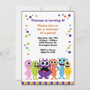 Monster Birthday Party Invitation