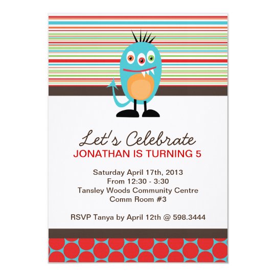 Monster Birthday Party Invite