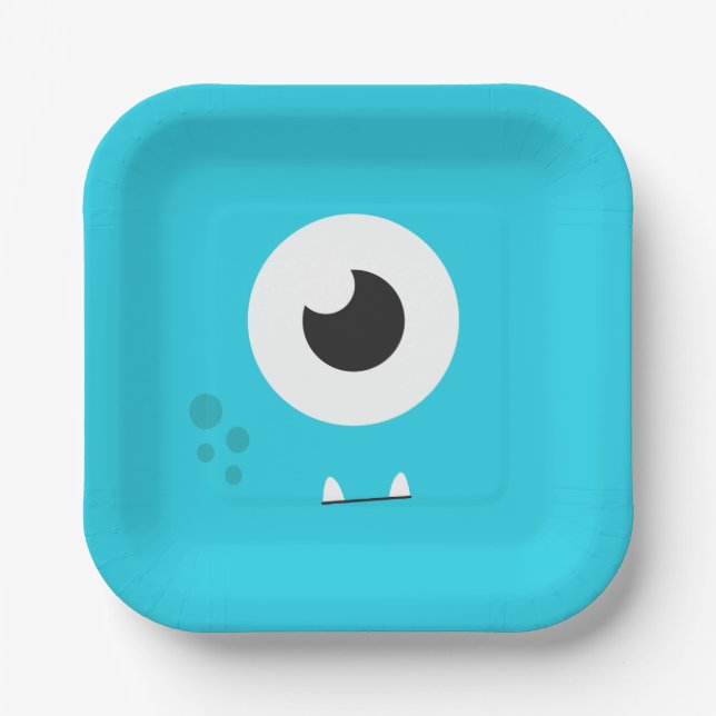 Monster Birthday Party Paper Plate (Front)