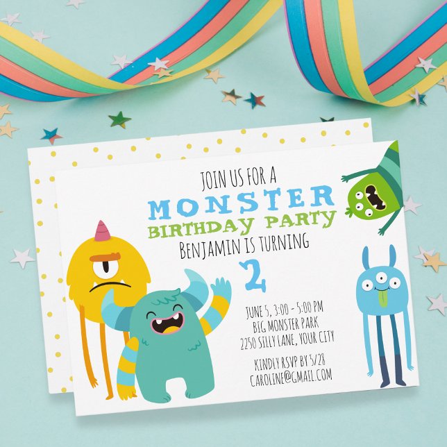 Monster Birthday Party Theme Invitation (Creator Uploaded)