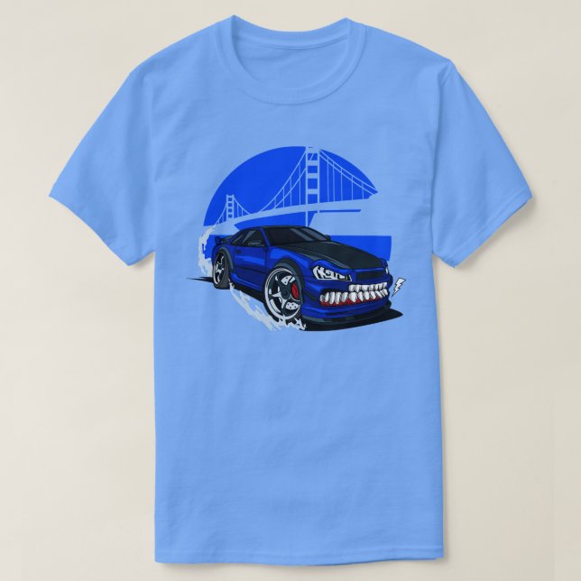 Monster blue drift car T-Shirt (Design Front)