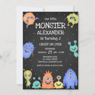 Monster Boy Birthday Invitation