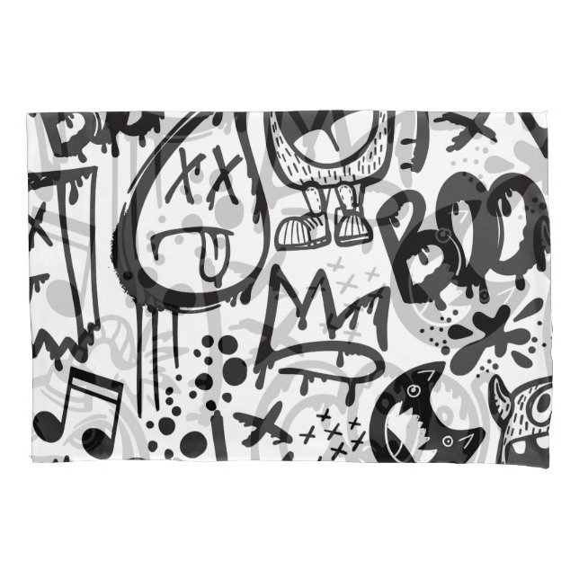 Monster Boys: Hand Drawn Pattern Pillowcase (Front)