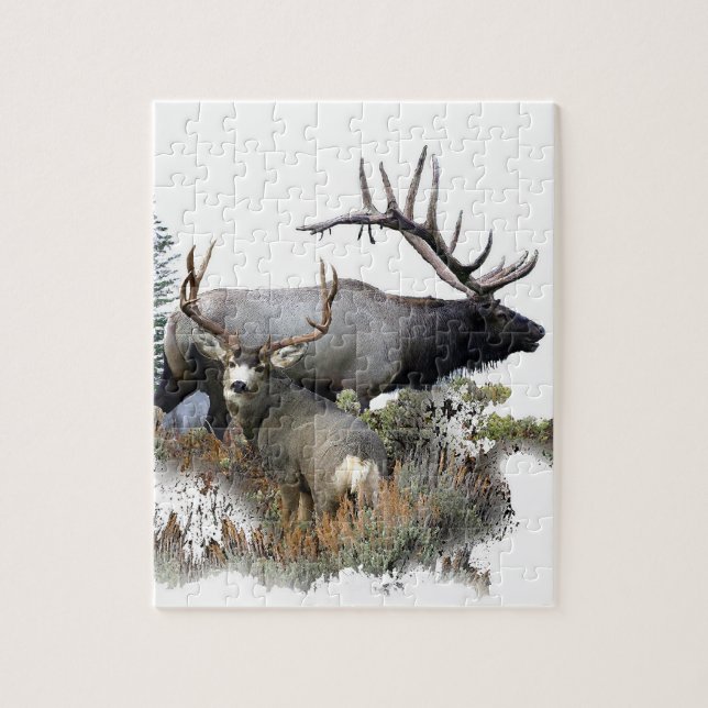 Monster bull trophy buck jigsaw puzzle (Vertical)