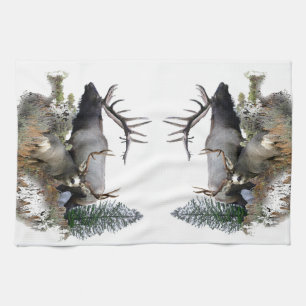 Monster bull trophy buck tea towel