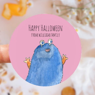Monster Candy Happy Halloween  Classic Round Sticker