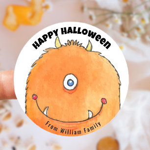 Monster Candy Happy Halloween  Classic Round Sticker