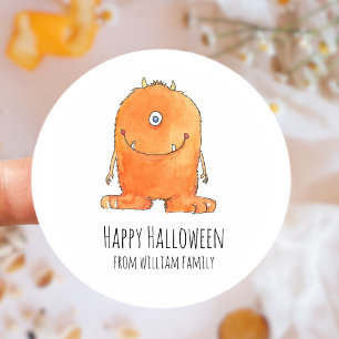 Monster Candy Happy Halloween Classic Round Sticker
