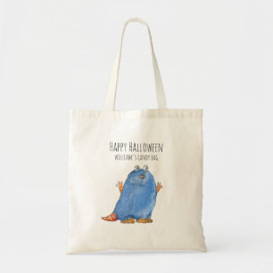 Monster Candy Modern Monogram Halloween Tote Bag