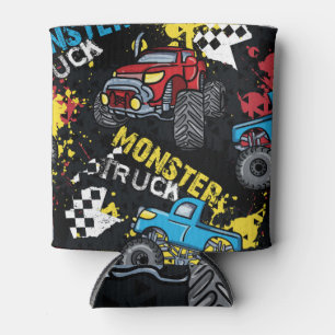 Monster Car: Abstract Childish Pattern Can Cooler