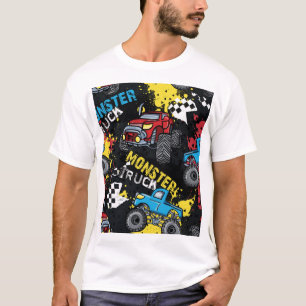Monster Car: Abstract Childish Pattern T-Shirt