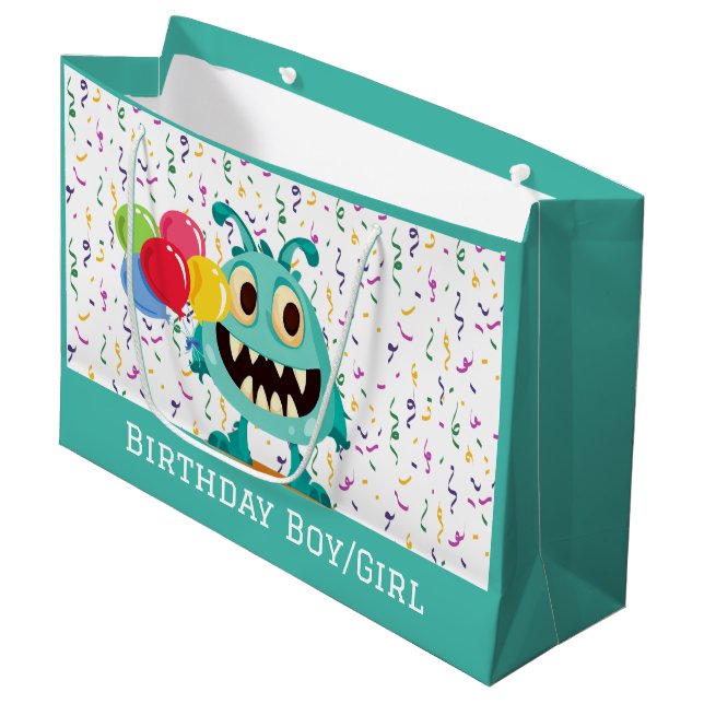 Monster/Cartoon/alien Large Gift Bag (Front Angled)