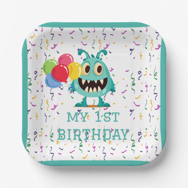 Monster/Cartoon/alien Paper Plate (Front)